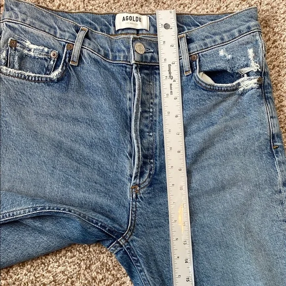Agolde Nico HighWaist ButtonFly Distressed Jeans A093D-3002 Organic Cotton. 28 - Picture 15 of 15